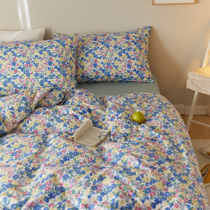 91家纺网 家纺一手货源 找家纺 窝米 2021新款全棉四件套花卉系列 幻境