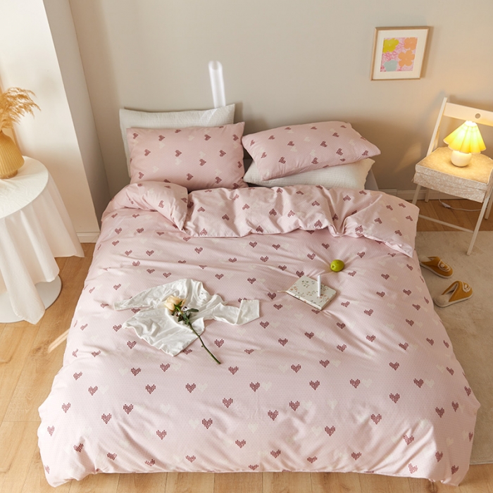 91家纺网 家纺一手货源 找家纺 窝米 2021新款全棉四件套花卉系列 简单爱