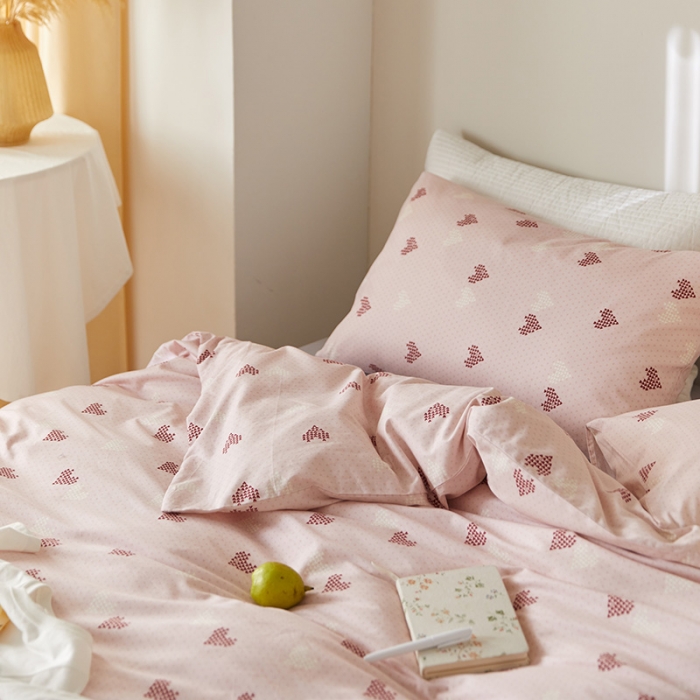 91家纺网 家纺一手货源 找家纺 窝米 2021新款全棉四件套花卉系列 简单爱