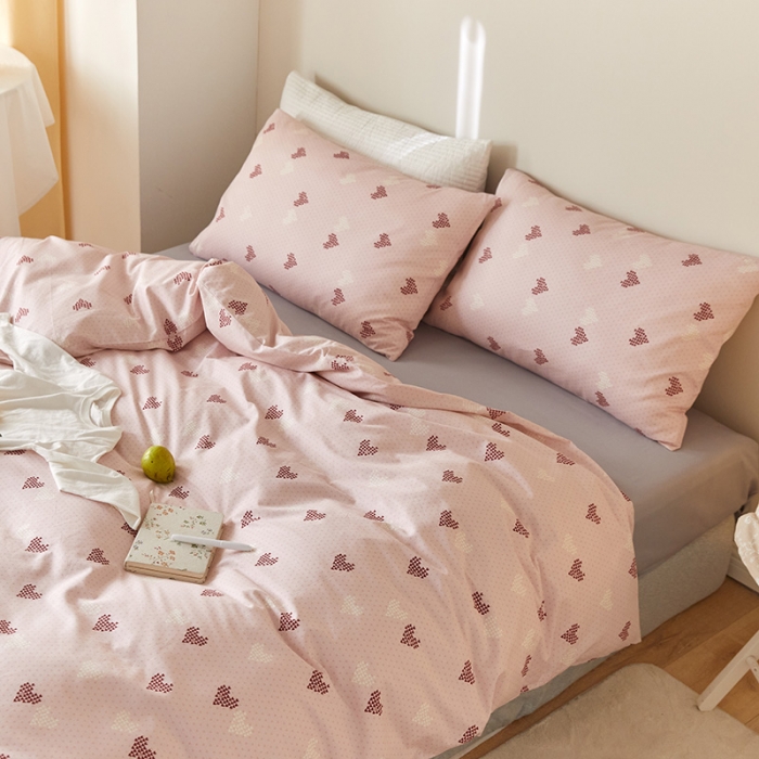 91家纺网 家纺一手货源 找家纺 窝米 2021新款全棉四件套花卉系列 简单爱