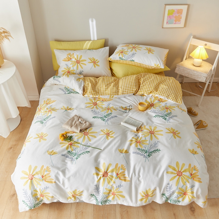 91家纺网 家纺一手货源 找家纺 窝米 2021新款全棉四件套花卉系列 篱种