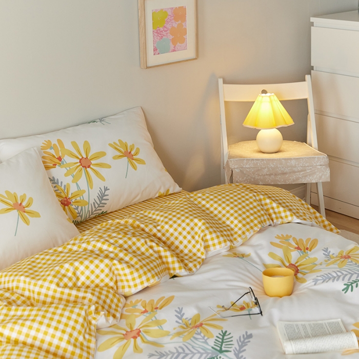 91家纺网 家纺一手货源 找家纺 窝米 2021新款全棉四件套花卉系列 篱种