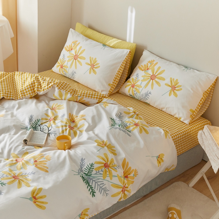 91家纺网 家纺一手货源 找家纺 窝米 2021新款全棉四件套花卉系列 篱种