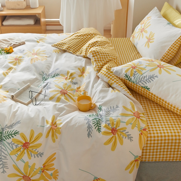 91家纺网 家纺一手货源 找家纺 窝米 2021新款全棉四件套花卉系列 篱种