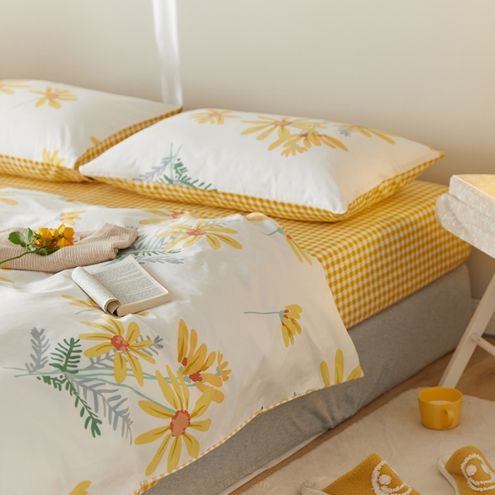 91家纺网 家纺一手货源 找家纺 窝米 2021新款全棉四件套花卉系列 篱种