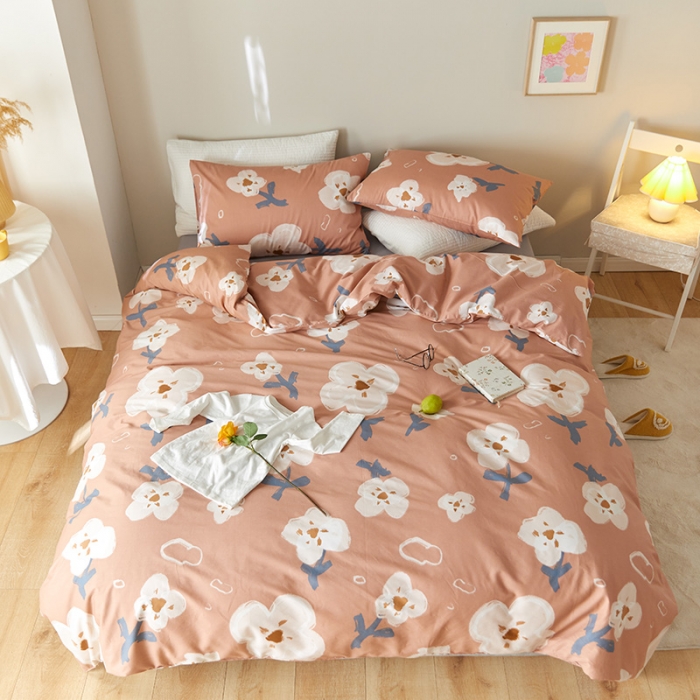 91家纺网 家纺一手货源 找家纺 窝米 2021新款全棉四件套花卉系列 奈思