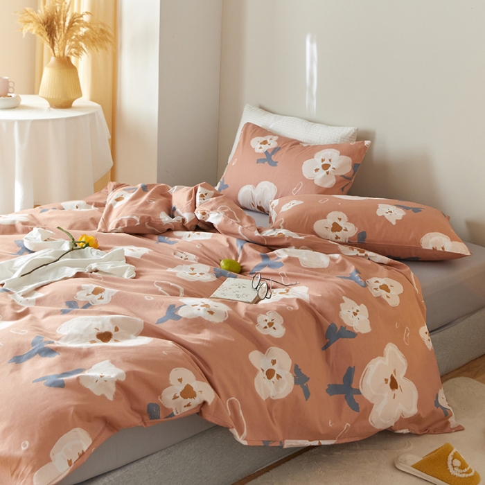 91家纺网 家纺一手货源 找家纺 窝米 2021新款全棉四件套花卉系列 奈思