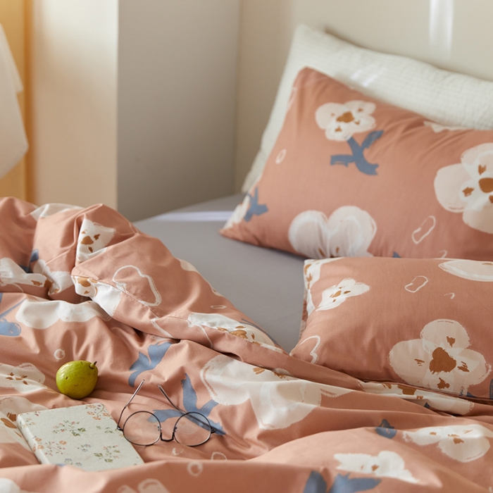 91家纺网 家纺一手货源 找家纺 窝米 2021新款全棉四件套花卉系列 奈思