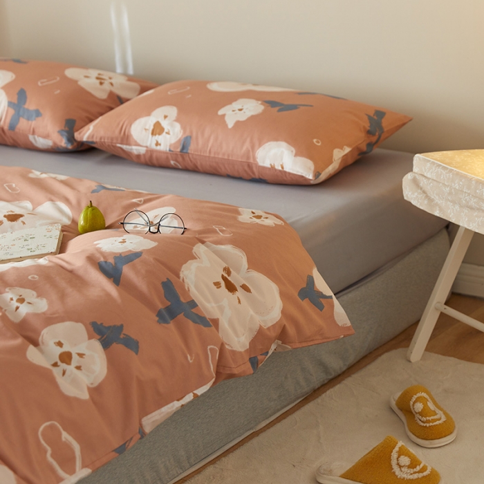 91家纺网 家纺一手货源 找家纺 窝米 2021新款全棉四件套花卉系列 奈思