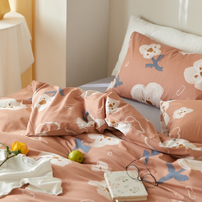 91家纺网 家纺一手货源 找家纺 窝米 2021新款全棉四件套花卉系列 奈思