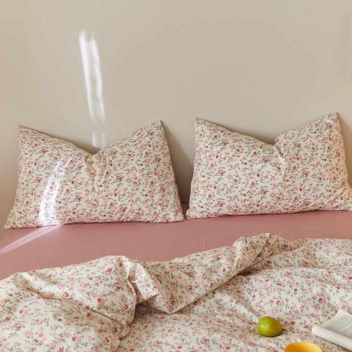 91家纺网 家纺一手货源 找家纺 窝米 2021新款全棉四件套花卉系列 苏蕾