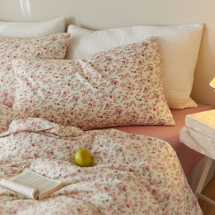 91家纺网 家纺一手货源 找家纺 窝米 2021新款全棉四件套花卉系列 苏蕾