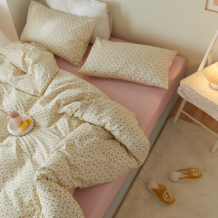 91家纺网 家纺一手货源 找家纺 窝米 2021新款全棉四件套花卉系列 温语