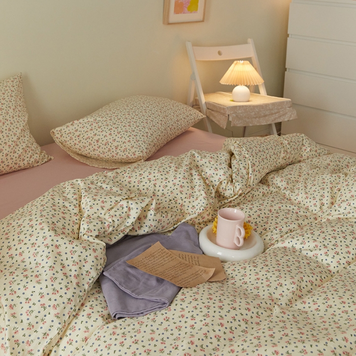 91家纺网 家纺一手货源 找家纺 窝米 2021新款全棉四件套花卉系列 温语