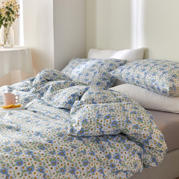 91家纺网 家纺一手货源 找家纺 窝米 2021新款全棉四件套花卉系列 小雏菊