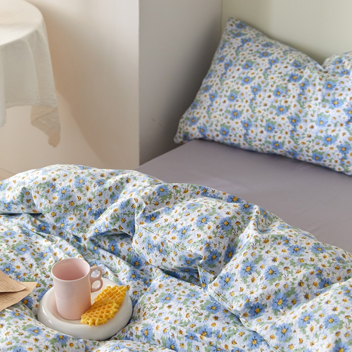 91家纺网 家纺一手货源 找家纺 窝米 2021新款全棉四件套花卉系列 小雏菊