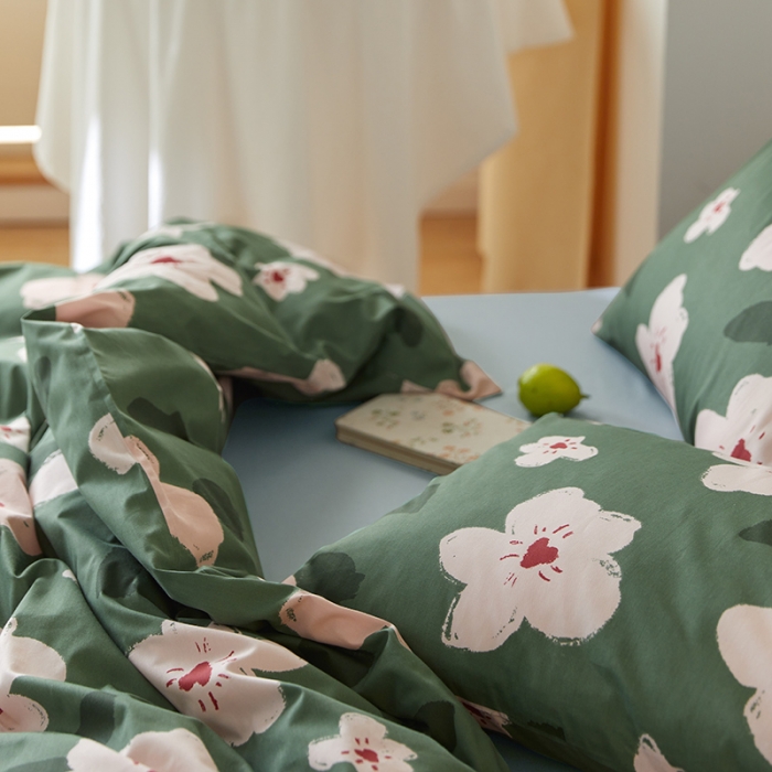 91家纺网 家纺一手货源 找家纺 窝米 2021新款全棉四件套花卉系列 小时光