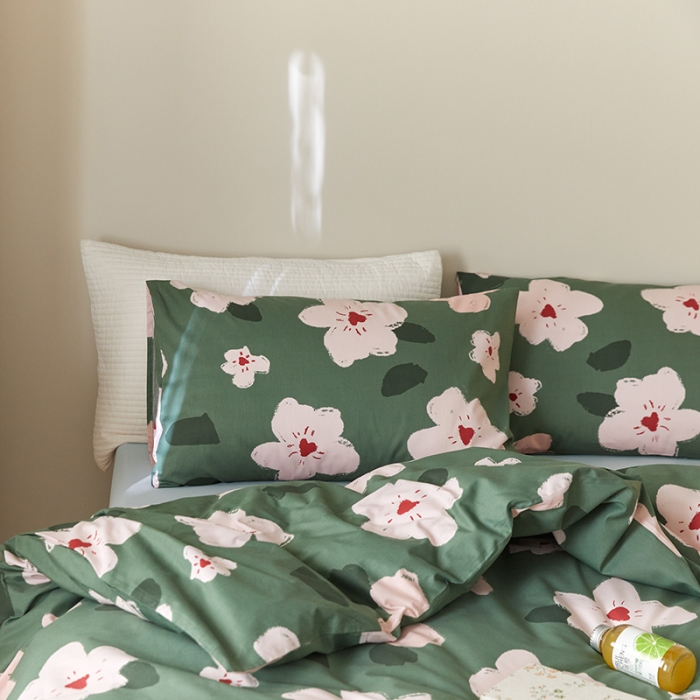 91家纺网 家纺一手货源 找家纺 窝米 2021新款全棉四件套花卉系列 小时光