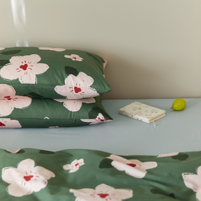 91家纺网 家纺一手货源 找家纺 窝米 2021新款全棉四件套花卉系列 小时光