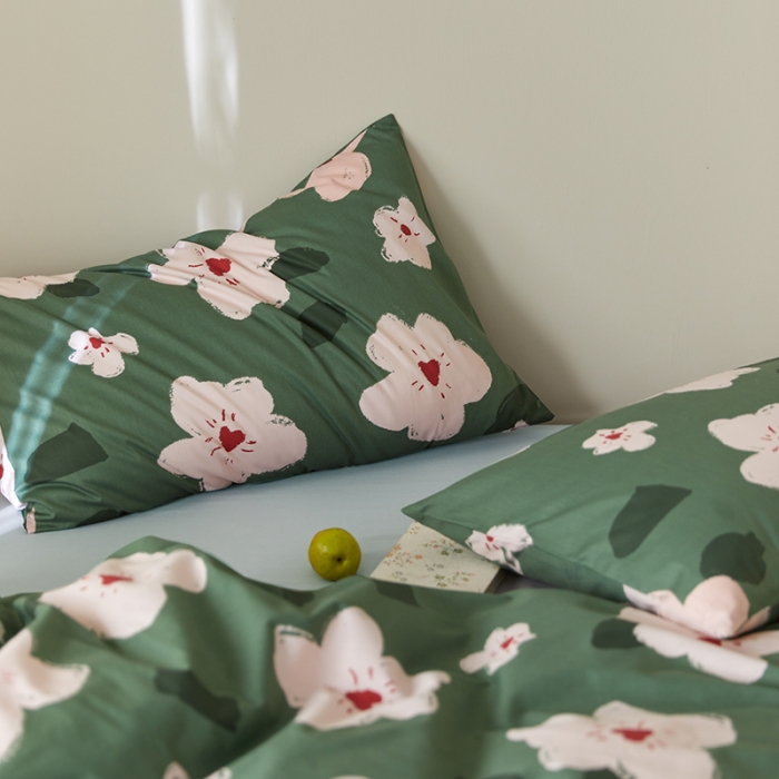 91家纺网 家纺一手货源 找家纺 窝米 2021新款全棉四件套花卉系列 小时光