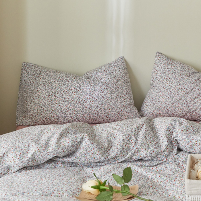 91家纺网 家纺一手货源 找家纺 窝米 2021新款全棉四件套花卉系列 叶叶