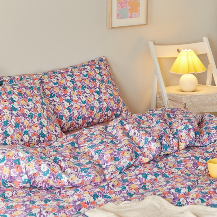 91家纺网 家纺一手货源 找家纺 窝米 2021新款全棉四件套花卉系列 印象