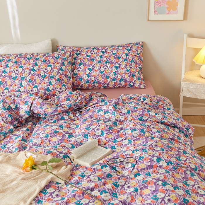 91家纺网 家纺一手货源 找家纺 窝米 2021新款全棉四件套花卉系列 印象