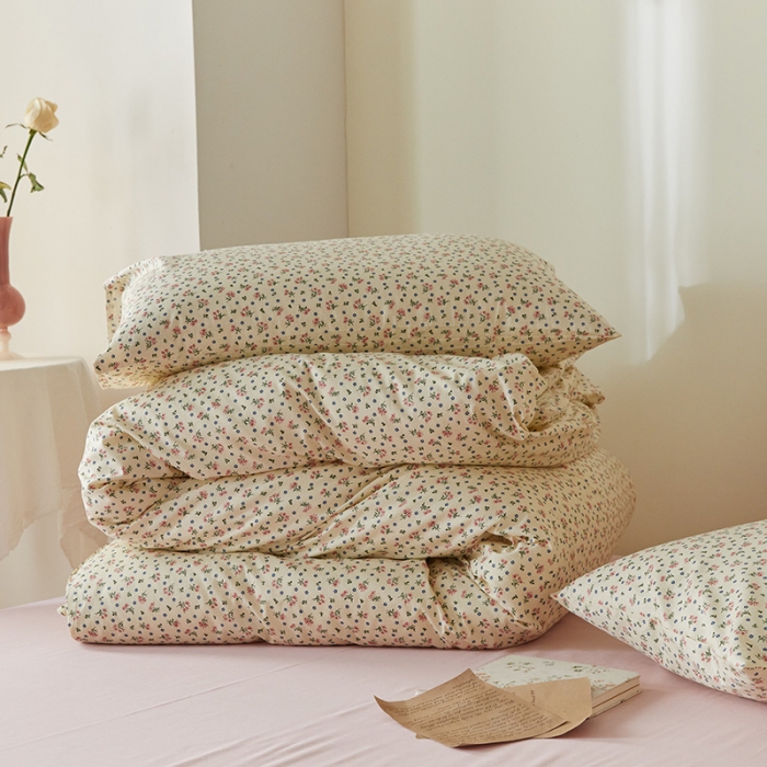 91家纺网 家纺一手货源 找家纺 窝米 2021新款全棉四件套花卉系列 温语