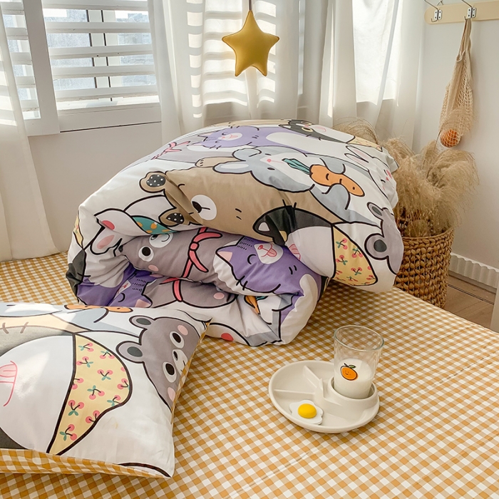 91家纺网 家纺一手货源 找家纺 澳萝拉 2021新款印花全棉四件套 宠物の派对