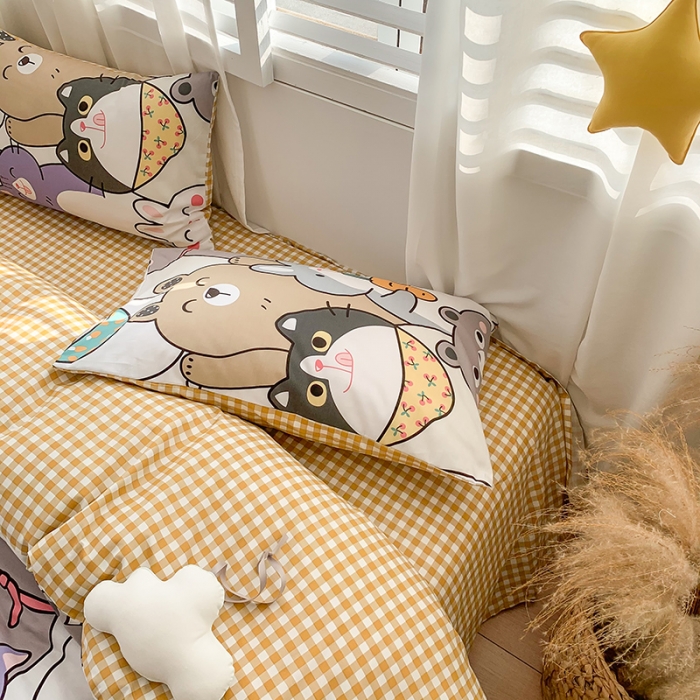 91家纺网 家纺一手货源 找家纺 澳萝拉 2021新款印花全棉四件套 宠物の派对