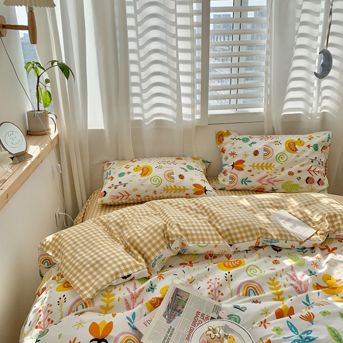 91家纺网 家纺一手货源 找家纺 澳萝拉 2021新款印花全棉四件套 花甜蜜语