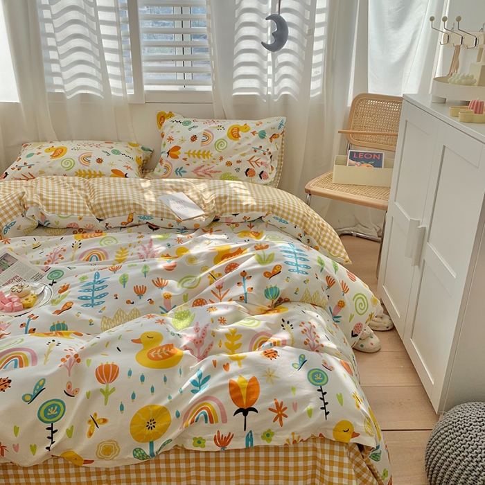 91家纺网 家纺一手货源 找家纺 澳萝拉 2021新款印花全棉四件套 花甜蜜语