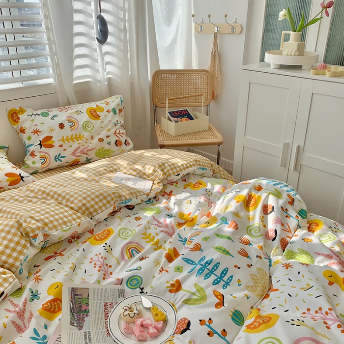 91家纺网 家纺一手货源 找家纺 澳萝拉 2021新款印花全棉四件套 花甜蜜语