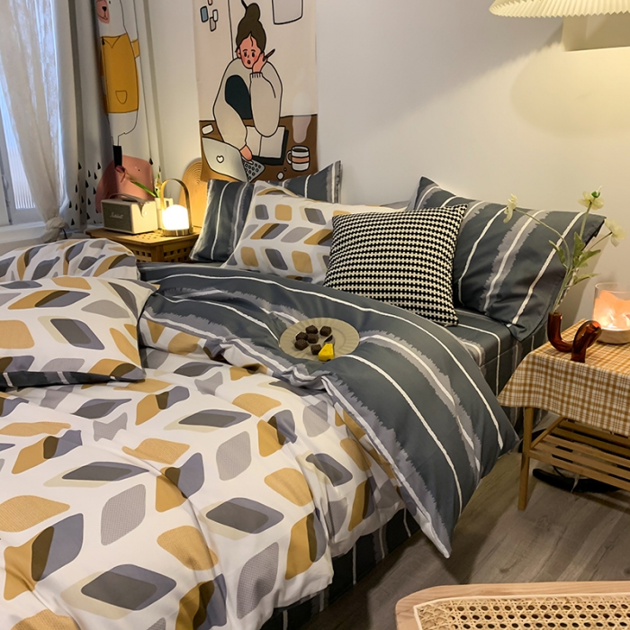 91家纺网 家纺一手货源 找家纺 澳萝拉 2021新款印花全棉四件套 卡斯诺