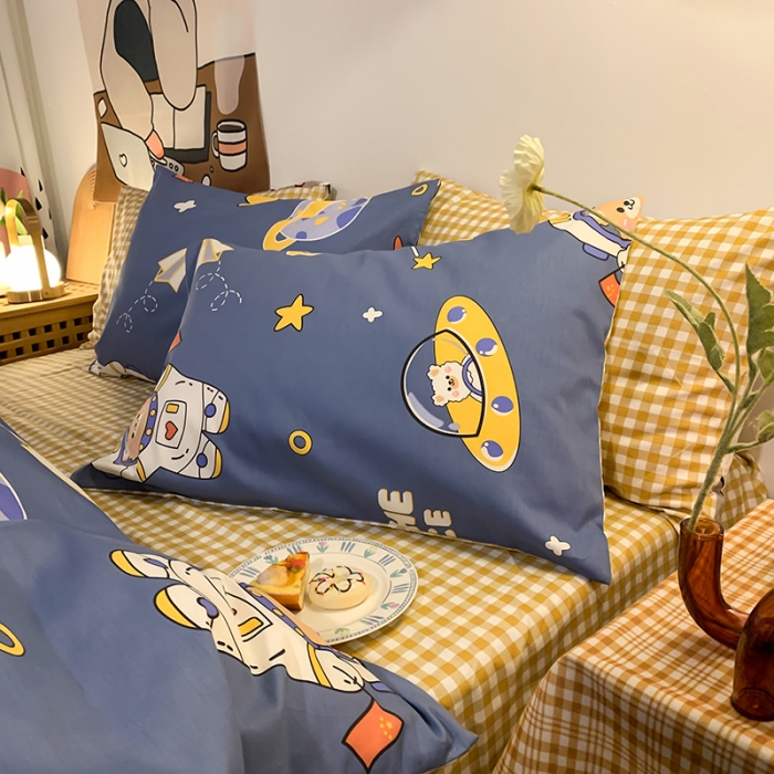 91家纺网 家纺一手货源 找家纺 澳萝拉 2021新款印花全棉四件套 太空熊仔