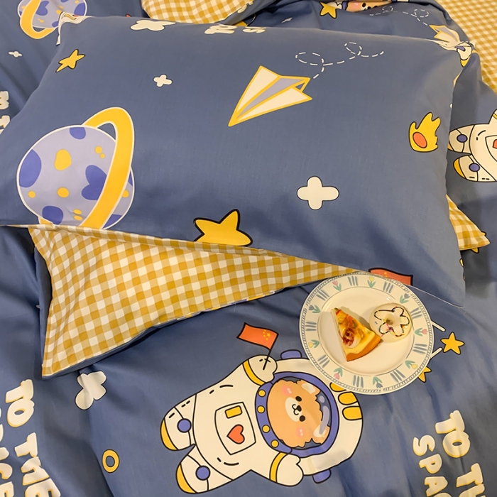 91家纺网 家纺一手货源 找家纺 澳萝拉 2021新款印花全棉四件套 太空熊仔