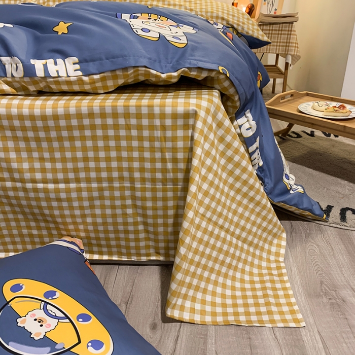 91家纺网 家纺一手货源 找家纺 澳萝拉 2021新款印花全棉四件套 太空熊仔