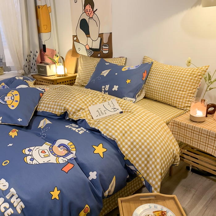 91家纺网 家纺一手货源 找家纺 澳萝拉 2021新款印花全棉四件套 太空熊仔