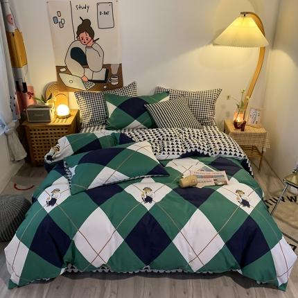 澳萝拉 2021新款印花全棉四件套 侦探熊