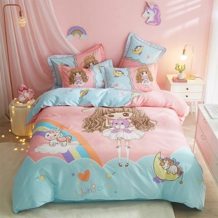 91家纺网 家纺一手货源 找家纺 格里芬2021新款全棉13372大阪印花四件套晚安宝贝