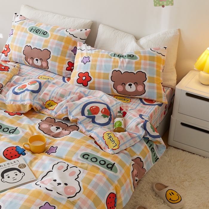 91家纺网 家纺一手货源 找家纺 （总）窝米 2021新款春季全棉卡通四件套