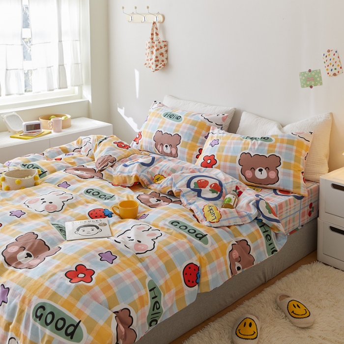 91家纺网 家纺一手货源 找家纺 窝米 2021新款春季全棉卡通四件套 好宝贝