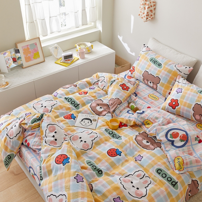 91家纺网 家纺一手货源 找家纺 窝米 2021新款春季全棉卡通四件套 好宝贝