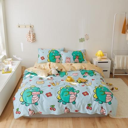 窝米 2021新款春季全棉卡通四件套 胖胖龙