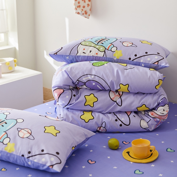 91家纺网 家纺一手货源 找家纺 窝米 2021新款春季全棉卡通四件套 太空兔