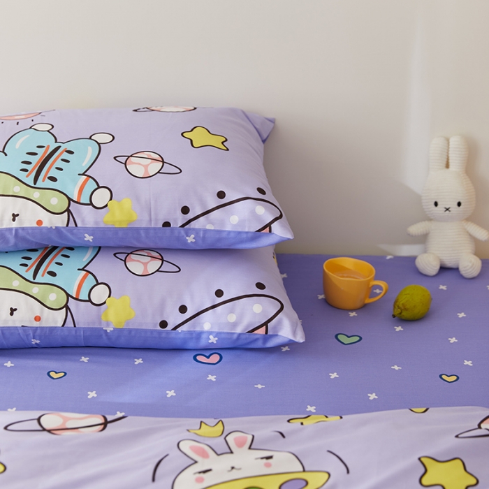 91家纺网 家纺一手货源 找家纺 窝米 2021新款春季全棉卡通四件套 太空兔