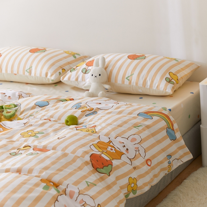 91家纺网 家纺一手货源 找家纺 窝米 2021新款春季全棉卡通四件套 兔子乖乖