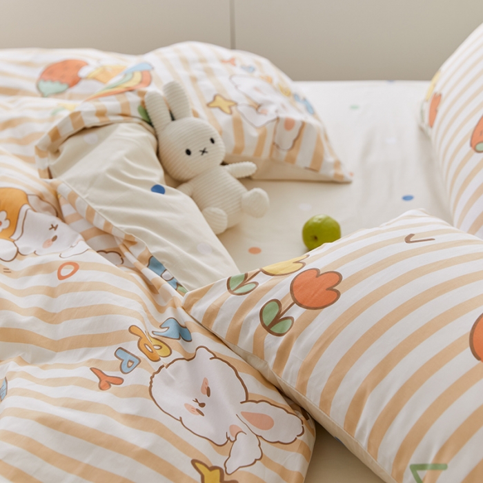 91家纺网 家纺一手货源 找家纺 窝米 2021新款春季全棉卡通四件套 兔子乖乖