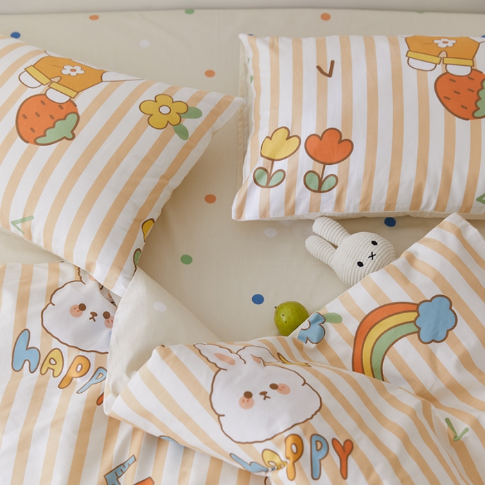 91家纺网 家纺一手货源 找家纺 窝米 2021新款春季全棉卡通四件套 兔子乖乖