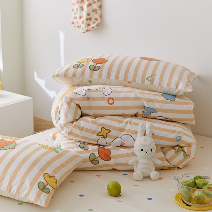 91家纺网 家纺一手货源 找家纺 窝米 2021新款春季全棉卡通四件套 兔子乖乖